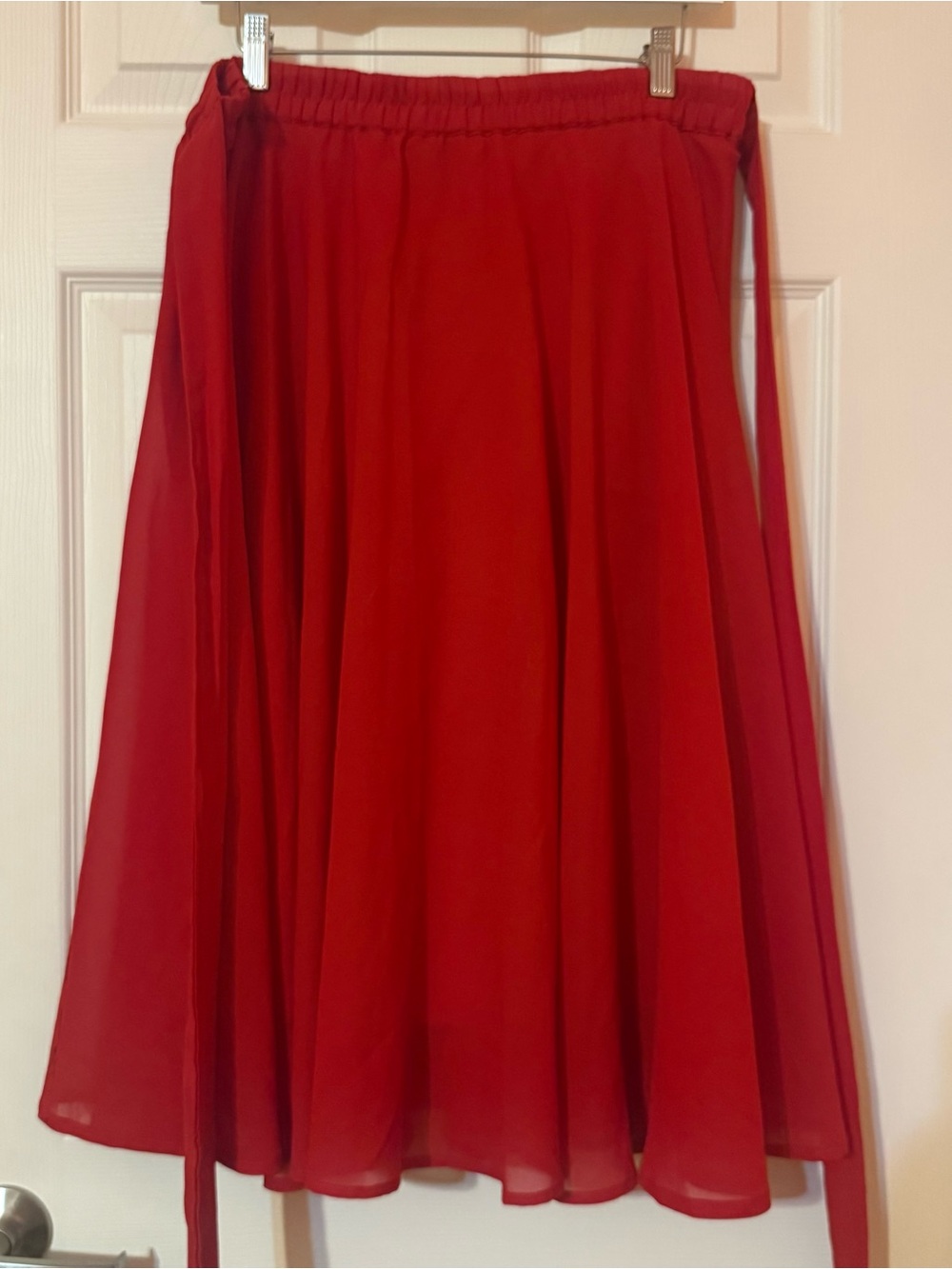 Red Flowing Women's A-line Skirt